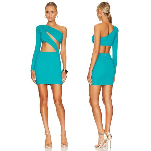 NBD Amaia Mini Dress One Shoulder Jersey Cocktail Hoco Party Sexy Statement Sz S - Picture 1 of 11